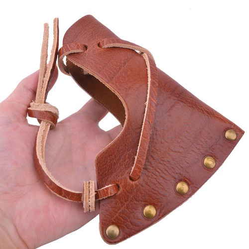 Brown Leather Hatchet Axe Head Cover Sheath , Leather Axe Hatchet Protectors - Foto 4 di 47