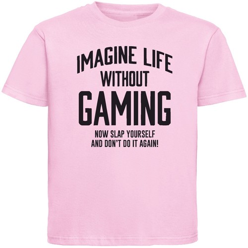 IMAGINE LIFE WITHOUT GAMING KIDS T-SHIRT Funny Gamer Geeky Slogan Gift Top - Picture 4 of 18