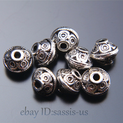 100pcs Tibet Silver Loose Spacer Beads Jewelry Making Findings À faire soi-même Perles Vente