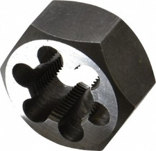 M22x1.50 Metric Fine Thread, 1-5/8" Hex Rethreading Die Carbon Steel, 7/8" Thick