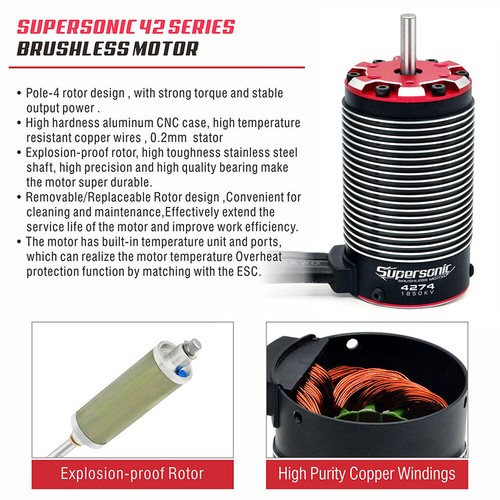 Rocket-RC Brushless Motor 4268 4274 4282 for 1/8 1/7 RC Car Traxxas Wltoys HSP - Picture 4 of 26