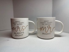 Mr and Mrs Coffee Mugs Bride / Groom - Never Used