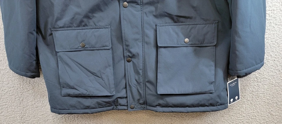 Parka Club Room con una chaqueta con capucha de piel sintética para hombre XXL azul marino cierre de cremallera/a presión Foto 4 de 4