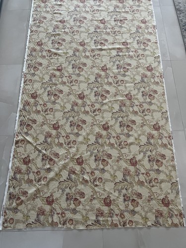 Portfolio Textiles Cream Floral on Vine Fabric Drapery Upholstery 96” X 54” - Picture 3 of 8
