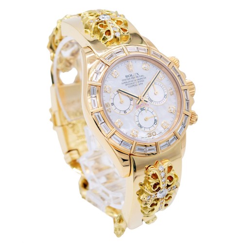 Chromehearts x Rolex Daytona 116568 MOP Dial Yellow Gold Diamonds Watch - Picture 10 of 24