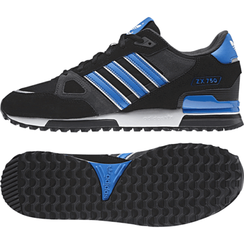 Adidas Originals Zx 750 Zapatillas Negras/Azul Hombre Tallas GB 7,8, 9,10, eBay