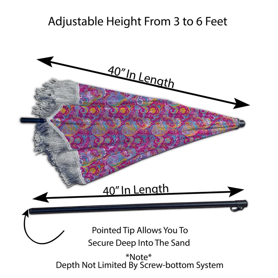 Linda sombrilla de playa 100 protección UV con ancla de arena de beachBRELLA® Coral Cay Foto 4 de 4