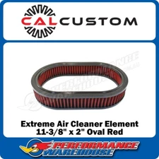 Cal Custom Extreme Air Cleaner Oval Element 11-3/8" x 2" Red Filter, CAL-1488RE