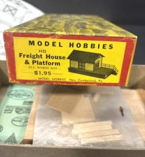 Model Hobbies Freight House & Platform Wood Kit, HO, With Box & Instructions