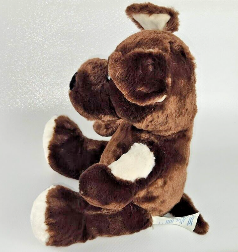 Build A Bear Brown Lil Fudge Puppy Dog White Eye Patch 10” Plush Stuffed BAB - Picture 4 of 6