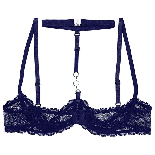 Women Sheer Lace Lingerie 1/4 Cups Bare Exposed Breast Underwire Push Up Bra Top - Picture 71 of 139