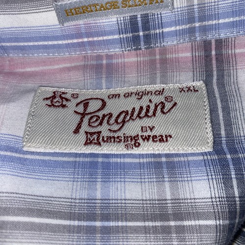 An Original Penguin Men’s XXL Long Sleeve Plaid Bottom Up Casual Dress Shirt - Picture 2 of 6