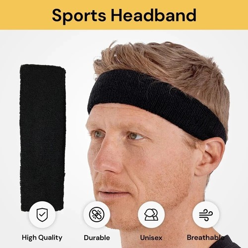 Sport Headband SweatBands Running Sweat Bands for Tennis Badminton Yoga Costume - Picture 14 of 15