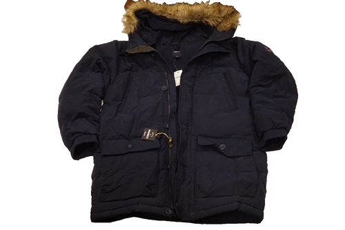 -GAP KINDER DAUNEN PUFFER PARKA JACKE MANTEL WINTER SCHNEE MARINE BLAU ABNEHMBARES FELL XL