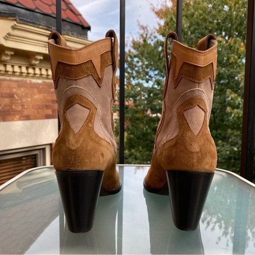 New Free People Toral Golden Girl Western Boots Brown Leather Suede US 8 /EUR 38 - Picture 9 of 13