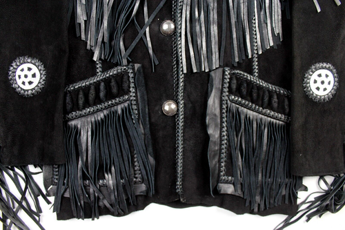 Scully Western Genuine Suede Leather Fringe Beaded Jacket Size 42 Native - Picture 4 of 12