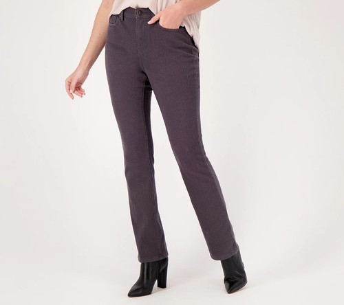 Belle by Kim Gravel Regular Flexibelle Straight Jean, Graphite Size 8 A355047