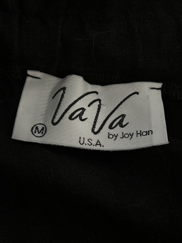 VAVA by Joy Han Talla MEDIANA Mono Negro Hombro Pantalones Recortados Lino Usado en Excelente Condición - Imagen 7 de 10