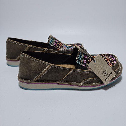 Neu Ariat Cruiser Damen-Slipper braun Wildleder aztekisch Neonlichter neu im Karton - Bild 5 von 7