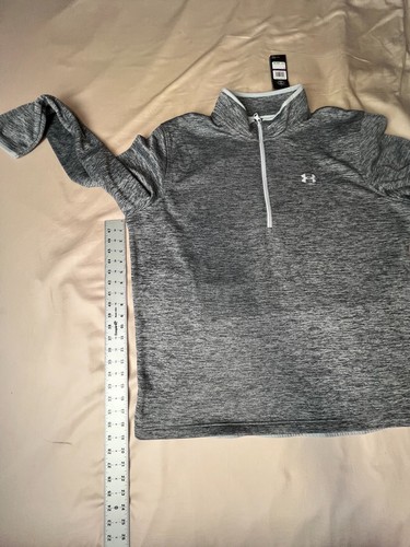Under Armour Cold Gear Mens 1/2 Zip Long Sleeve Fleece Silver Sz US XXL New - Picture 3 of 9
