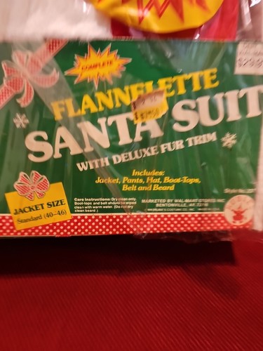Vintage Rubies Brand Santa Claus Suit USA Flannelette Standard Size Jacket New - Picture 2 of 5