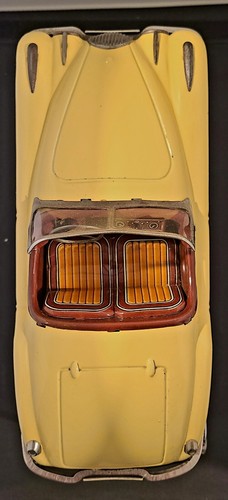Bandai Ivory Cream Tin Jaguar XKE 140 Convertible Cabriolet Toy Car Japan - Picture 11 of 14