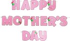 HAPPY MOTHER’S DAY Banner bunting Wall Hanging Decoration 180cm Pink and White