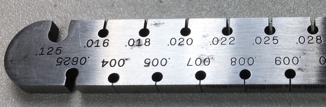 245 GAGE NUMBERED SIZES 19-36 STARRETT ENGLISH STANDARD WIRE GAGE LEAF FROM NO