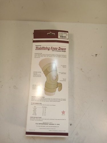 FLA  Neoprene Stabilizing Knee Brace With Composite Hinges, Beige - Picture 11 of 16