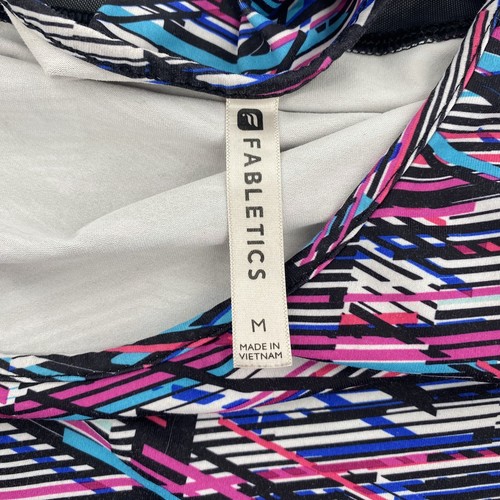 Fabletics Racerback Multicolored Stripe Digitial Print Mary Tank Top size Medium - Picture 4 of 6
