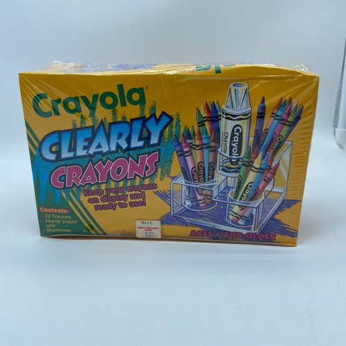 Vintage 1994 Crayola Clearly Crayons with 32 Crayons, Sharpener, and Display. - Picture 1 of 7