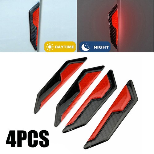 4x Red Reflective Car Door Edge Scratch Anti-collision Protector Guard Strip Kit - Picture 3 of 12