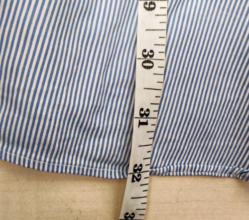 Ralph Lauren Shirt Mens Small Blue Striped Cotton Short Sleeve Custom Fit Casual - Picture 6 of 7