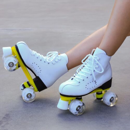 Roller Skates for Women and Mens Classic High-Top 4 Wheels Skating Roller Double - Picture 5 of 6