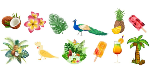 Cake Toppers TROPICAL Themed 38 Stand Up Edible Wafer Paper Decorations - Picture 5 of 9