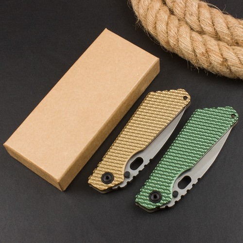 usa brand SMF gold aluminum titanium tactical handle pocket folding knife messer - Picture 10 of 10