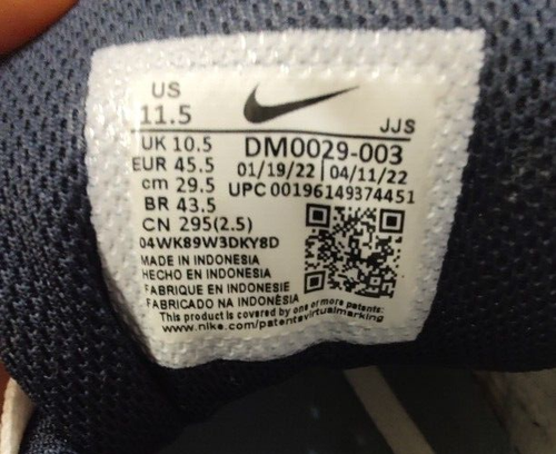Pre owned Men's Nike Air Max 90 Pure Platinum Worn Blue Size 11.5 DM0029-003 - Picture 8 of 10