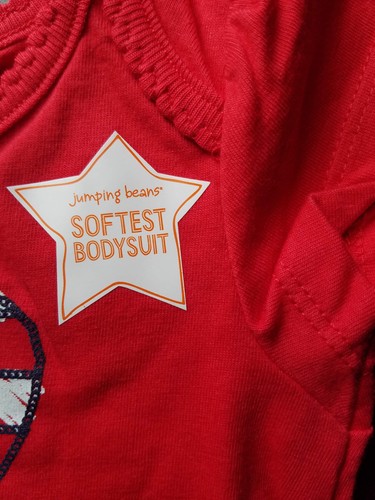 GIRLS INFANT JUMPING BEANS AMERICANA RED HEART SIZE 3 MONTHS SOFT BODYSUIT NWT - Picture 3 of 12