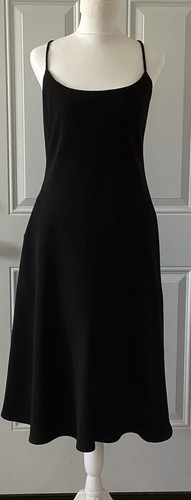 Banana Republic Ladies Black Lined Swirls Has Spaghetti Strings Dress Size 12