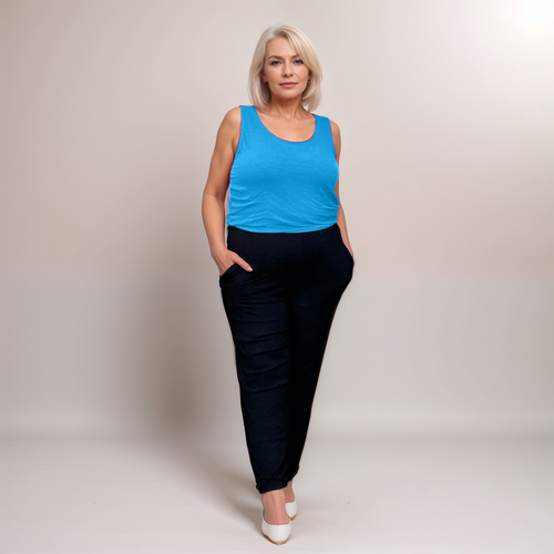 DAMEN JUMPSUIT ZWEIFARBIG ÄRMELLOS MIT SEITENTASCHEN - Bild 8 von 8