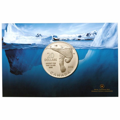 Canada 2012 $20 for $20 Polar Bear Fine Sliver Coin - Foto 2 di 4