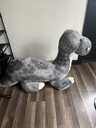 Goffa Jumbo Dinosaur 42” Plush Stuffed Animal Long Neck Grey - Picture 7 of 8