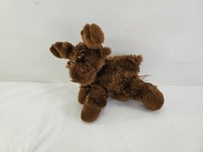 Aurora Plush Brown Reindeer Moose Elk Deer Realistic Stuffed Animal Beanbag 7"