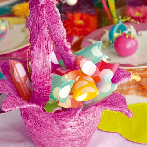 Osterkorb 'Blume' pink Blumenkorb Ostern Dekoration Geschenke Osterdeko - Bild 1 von 2