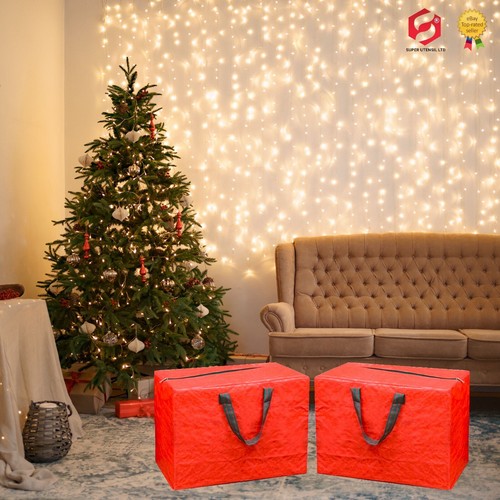 Bolsa con cremallera de almacenamiento ROJA Navidad para árboles, decoraciones y luces - con asas - Imagen 8 de 16