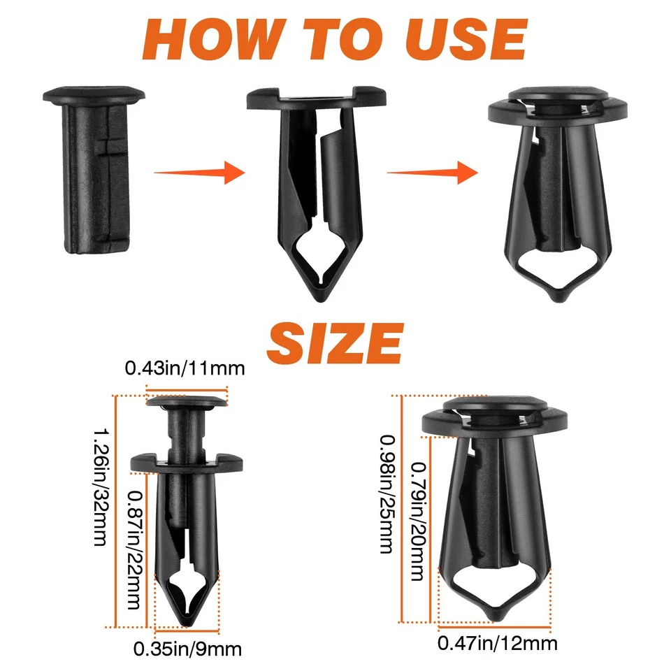 35PCS For Hyundai Engine Under Cover Splash Shield Guard M6 Bolts & U-nut Clips - Image 4 of 4