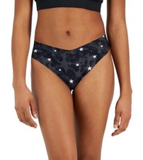 Jenni Women's No-Show Thong Panty Underwear, Starry Tie Dye Black Size Medium