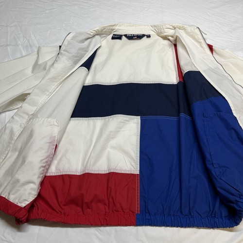 Vintage 90s Polo Sport Ralph Lauren Colorblock USA Flag Jacket XL P Wing Stadium 93 - Bild 4 von 9