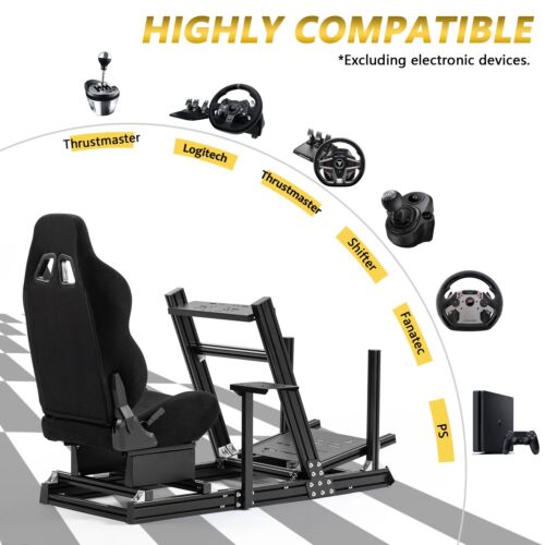 Marada Rennsimulator Cockpit mit Sitz Passend für Logitech G29 G920 Thrustmaster - Bild 23 von 25