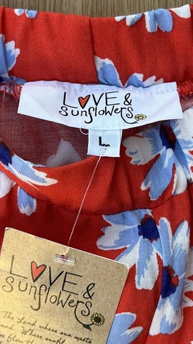 Love & Sunflower Girls Summer Floral Print Casual Pants Orange Size L - Picture 15 of 15